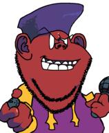 arm closed_mouth clothes darnell ear friday_night_funkin grin hair hand holding_object microphone red_skin soyjak stubble variant:impish_soyak_ears video_game // 800x974 // 32.8KB