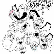 arm body_horror glasses hand meta:missing_variant meta:tagme monster multiple_soyjaks open_mouth pointing soyjak speech_bubble stubble tentacle text variant:bernd variant:feraljak variant:gapejak variant:its_out_get_in_here variant:markiplier_soyjak variant:reaction_soyjak variant:soyak variant:two_pointing_soyjaks // 768x768 // 95.9KB