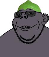 closed_mouth doppelganger ear glasses grey_skin grey_teeth grin lime lime_(user) looking_at_you smile stubble subvariant:gapealien teeth tinted_glasses variant:gapejak // 718x832 // 78.8KB