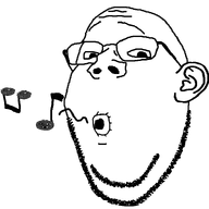 baby deformed ear glasses music musical_note open_mouth soyjak stubble subvariant:wholesome_soyjak variant:a24_slowburn_soyjak variant:gapejak whistling // 758x800 // 30.1KB