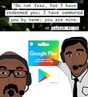 2soyjaks arm bible bible_verse brown_skin christianity clothes glasses google google_play goolagle hand headphones india indian isaiah_(bible) isaiah_43:1 mustache necktie open_mouth pointing soyjak stubble suit variant:two_pointing_soyjaks // 930x1024 // 527.7KB