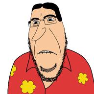 biting_lip dark_hair family_guy glasses glenn_quagmire hawaiian_shirt long_nose quagmire red_shirt stubble subvariant:hornyson variant:cobson white_skin // 1280x1280 // 355.7KB