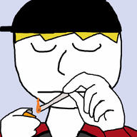 blonde_hair_ cigarette closed_eyes closed_mouth clothes hand hat kevin_spencer nate smoking white_background white_skin // 800x800 // 184.2KB
