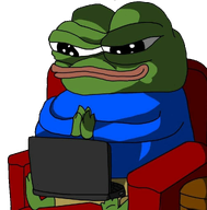 amphibian animal blue_shirt chair closed_mouth clothes computer foot frog full_body green_skin hand laptop lips nas nas:pepe pepe pepe_the_frog shadow sitting subnas:apu transparent_background // 1007x1024 // 550.1KB