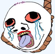 ack baby bloodshot_eyes crying deformed hanging lipstick purple_hair rope soyjak subvariant:nathaniel suicide tongue tranny variant:gapejak // 530x520 // 113.5KB
