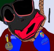 autism award bambi_(moldygh) black_skin blue_overalls closed_mouth crying dave_and_bambi discord distorted friday_night_funkin' hanging lips nigger red_shirt rope smile variant:chudjak // 1920x1798 // 1.2MB
