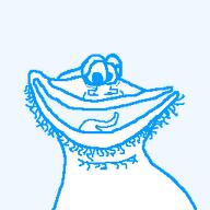 blue glasses happy lips nose open_mouth stubble tongue variant:globox_soyjak // 256x256 // 3.3KB