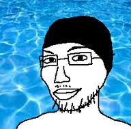 glasses meta:tagme moustache poopson smug stubble swimming_cap swimming_pool traced variant:unknown water // 226x223 // 60.0KB