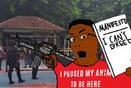 brenton_tarrant brown_skin chud holding_object i_can't_breed indonesia irl_background larper manifesto open_mouth shooter tcc variant:comicjak // 830x556 // 594.4KB
