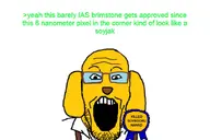 award bald dog dog_ear english_text fuck_this_shit_website glasses greentext janny looking_at_you nigger open_mouth quote soybooru stubble teeth teeth_showing text variant:markiplier_soyjak white_background yellow_skin // 900x600 // 68.6KB
