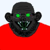 bald beard ear glasses green_eyes happy open_mouth red_shirt variant:cub // 128x128 // 11.1KB