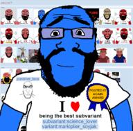 artist:keys award blue_skin ext=png happy heart meta meta:soybooru meta:trvke open_mouth punisher_face red_skin smile subvariant:science_lover variant:markiplier_soyjak // 800x789 // 411.6KB