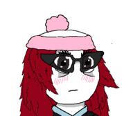 beanie blush closed_mouth clothes female femjak glasses hair neutral red_hair the_first_femjak variant:soytan // 436x382 // 16.6KB