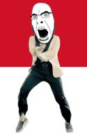 angry animated country dance flag flag:monaco full_body gangnam_style glasses irl monaco open_mouth soyjak stubble variant:cobson // 300x460 // 501.5KB