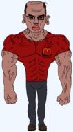 amerimutt balding buff full_body mcdonalds muscles muscular_male shoe subvariant:muscular_chud variant:chudjak vein // 1094x1977 // 61.0KB