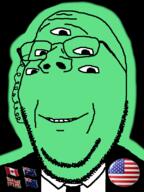 australia badge canada clothes country five_eyes flag flag:australia flag:canada flag:new_zealand flag:united_kingdom flag:united_states glasses glowie glowing green_skin multiple_eyes necktie new_zealand soyjak stubble subvariant:wholesome_soyjak suit united_kingdom united_states variant:gapejak // 600x800 // 104.6KB