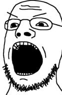 angry glasses open_mouth ross_scott soyjak stubble variant:ross_scott // 616x943 // 15.1KB