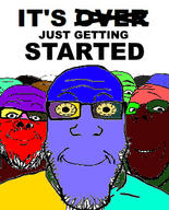 closed_mouth colorful crazed glasses its_just_getting_started its_over multiple_soyjaks smile soyjak stubble subvariant:wholesome_soyjak text variant:a24_slowburn_soyjak variant:gapejak variant:markiplier_soyjak // 250x309 // 100.8KB