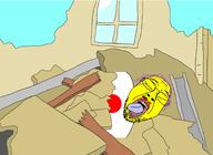 country crying dead earthquake flag glasses hair hanging japan open_mouth purple_hair rope rubble soyjak suicide tongue tranny variant:bernd yellow_skin yellow_teeth // 2678x1959 // 903.1KB