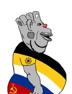 communism flag:russia flag:russian_empire flag:soviet_union hammer_and_sickle kolovrat russia rvssaryan side_profile subvariant:impish_amerimutt variant:impish_soyak_ears vatnik zigger // 1227x1605 // 129.9KB