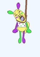 ack arm artist:Juaco balloon bloodshot_eyes blush cartoon clothes crying dandy's_world ear leg looey_(dandy's_world) mustache open_mouth rope suicide tail variant:bernd // 1400x2000 // 100.5KB