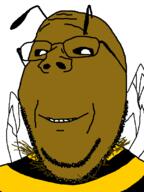 Apiology antenna bee black_eyes brown_skin soyjak variant:cobson wholesome yellow // 600x800 // 13.0KB