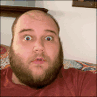2019 3dgifmaker animated beard closed_mouth clothes distorted ext=gif fat fat_duel glasses irl open_mouth red_tshirt schizo soyboy subvariant:fatjak_irl tshirt variant:fatjak // 297x297 // 261.2KB