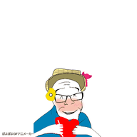 animated blush closed_eyes clothes flower glasses happy hat heart holding_object plant poyopoyo smile soyjak stubble variant:feraljak zoomzoom // 400x400 // 582.6KB