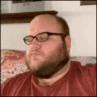 2019 3dgifmaker animated beard closed_mouth clothes ext=gif fat fat_duel glasses irl open_mouth red_tshirt schizo soyboy subvariant:fatjak_irl tshirt variant:fatjak // 250x250 // 217.9KB