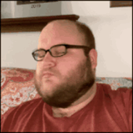 2019 3dgifmaker animated beard closed_mouth clothes ext=gif fat fat_duel glasses irl open_mouth red_tshirt schizo soyboy subvariant:fatjak_irl tshirt variant:fatjak // 250x250 // 217.9KB