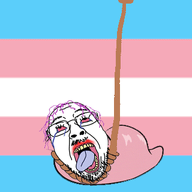 animated bocchi_the_rock crying flag glasses gotou_hitori hair hanging open_mouth purple_hair rope slug soyjak stubble suicide tongue tranny variant:bernd yellow_teeth // 440x320 // 88.8KB