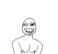 eyelids glasses nipple open_mouth soyjak stubble tongue variant:quirkjak wink // 663x615 // 11.5KB