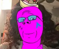 arch_linux bald banana_split_ice_cream closed_mouth glasses irl irl_background linux meta:not_oc open_eyes purple_skin quote quote_(user) smile subvariant:wholesome_soyjak variant:gapejak // 255x213 // 6.6KB