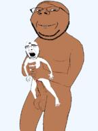 2soyjaks arm bbc blood brown_skin full_body glasses hand leg nsfw open_mouth penis queen_of_spades rape smile soyjak stubble subvariant:wholesome_soyjak tattoo variant:cobson variant:gapejak // 600x800 // 47.8KB
