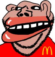 amerimutt mutt open_mouth smile soyjak stubble subvariant:impish_amerimutt teeth variant:impish_soyak_ears // 598x628 // 17.9KB