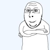 cobsontalks crossed_arms glasses rantsona smile soyjak stubble subvariant:cobsonTALKS subvariant:nucob variant:cobson // 760x762 // 10.0KB