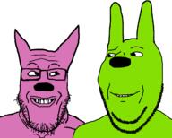 animal_ears are_you_soying_what_im_soying closed_mouth green_skin hoops hoops_and_yoyo purple_skin variant:gapejak variant:markiplier_soyjak yoyo // 1200x963 // 141.4KB