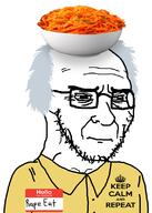 carrot clothes glasses hair keep_calm old ray_peat salad soyjak variant:soyak // 800x1120 // 183.0KB