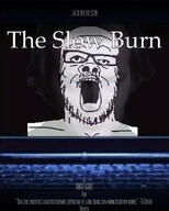 glasses mustache open_mouth poster soyjak stubble text variant:a24_slowburn_soyjak // 640x800 // 92.9KB