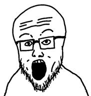 glasses meta:tagme open_mouth soyjak stubble variant:unknown // 506x532 // 10.5KB
