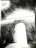 caca arm art baby babyjak bag beard black_and_white clothes coat drawfag drawing drawn_background full_body glasses halloween hand ink leg mask meta:soytober meta:soytober2024 night pacifier shadow shoe skull soyjak text variant:gapejak wall // 1536x2048 // 4.7MB