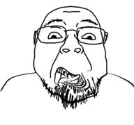 distorted glasses open_mouth soyjak stubble variant:bernd // 1200x1125 // 257.5KB