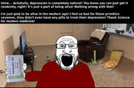 bong glasses meta:tagme open_mouth pizza prozac red_shirt stubble variant:markiplier_soyjak water // 750x497 // 362.0KB