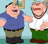 amerimutt bald closed_mouth concerned family_guy frown full_body hair karen_griffin meximutt nose_piercing open_mouth peter_griffin ring stubble subvariant:female_meximutt subvariant:impish_amerimutt tounge variant:impish_soyak_ears variant:meximutt // 2308x2116 // 1.2MB