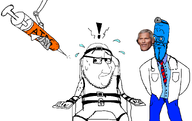 aids blue_skin chair disguise doctor doctor_fauci dr_fauci erm euthanasia hal hopium imminent_death incomprehensible_woahjack lock megamind necktie neutral ridiculous_tie scared sticker straight_face sweating syringe tied_up titan variant:headjak variant:smugjak vax what // 1661x1050 // 103.0KB