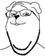 closed_mouth dog dog_ears ear glasses nose shiny_eyes snout stubble subvariant:gapedog subvariant:wholesome_soyjak variant:gapejak // 1000x1250 // 27.9KB