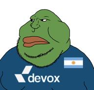 angry argensimian argentina beard closed_mouth clothes devox flag:argentina green_skin looking_to_the_left meta:tagme nigger obese pepe variant:meximutt // 502x480 // 75.0KB