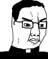 angry catholic closed_mouth glasses hair priest soyjak variant:chudjak // 640x784 // 19.7KB