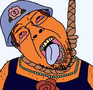 ack balding bill_dauterive bloodshot_eyes brown_hair cartoon chest_hair clothes crying dead dress flower fox glasses hair hairy hanging hanging_troon hanging_troonjak hat jewelery king_of_the_hill necklace noose open_mouth pearl_necklace plant pretty_pretty_dresses rope soyjak stubble suicide tongue tranny tv_show variant:bernd white_skin yellow_teeth // 788x768 // 38.5KB