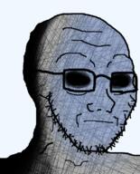 bald black_sclera glasses neutral no_eyes ominous sad shadow soyjak stubble variant:soyak // 644x800 // 272.1KB